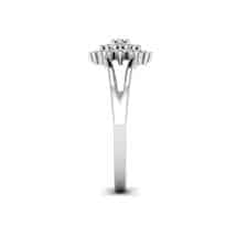 White Gold Y Shaped Dhalia Inspired Ring