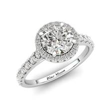White Gold 6mm Created White Sapphire Brilliant Cut Engagement Ring