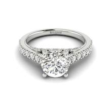 White Gold Brilliant Cut White Sapphire Engagement Ring Vera