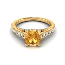 Yellow Gold Brilliant Cut Yellow Sapphire Engagement Ring Vera