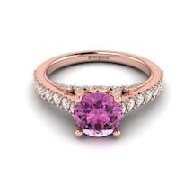 Rose Gold Brilliant Cut Pink Sapphire Engagement Ring Vera