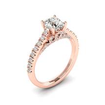 Rose Gold Brilliant Cut White Sapphire Engagement Ring Vera