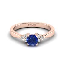 Rose Gold Brilliant Cut Blue Sapphire Engagement Ring Jasmine
