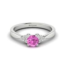 White Gold Brilliant Cut Pink Sapphire Engagement Ring Jasmine