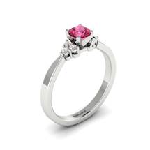 White Gold Brilliant Cut Pink Sapphire Engagement Ring Jasmine