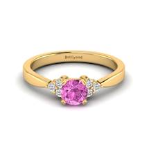 Yellow Gold Brilliant Cut Pink Sapphire Engagement Ring Jasmine