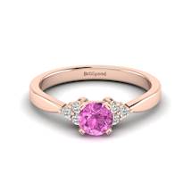 Rose Gold Brilliant Cut Pink Sapphire Engagement Ring Jasmine