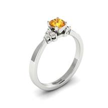 White Gold Brilliant Cut Yellow Sapphire Engagement Ring Jasmine