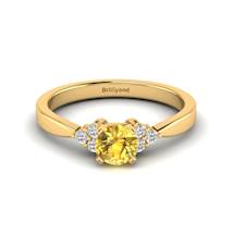 Yellow Gold Brilliant Cut Yellow Sapphire Engagement Ring Jasmine