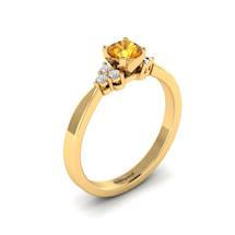 Yellow Gold Brilliant Cut Yellow Sapphire Engagement Ring Jasmine