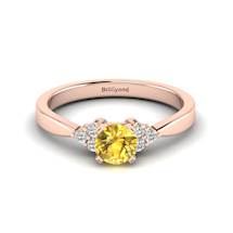Rose Gold Brilliant Cut Yellow Sapphire Engagement Ring Jasmine