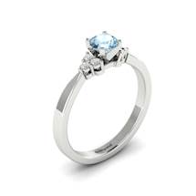 White Gold Brilliant Cut Aquamarine Engagement Ring Jasmine