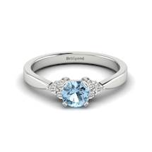 White Gold Brilliant Cut Aquamarine Engagement Ring Jasmine