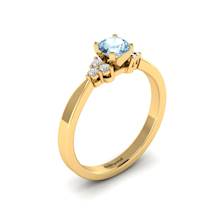 Yellow Gold Brilliant Cut Aquamarine Engagement Ring Jasmine