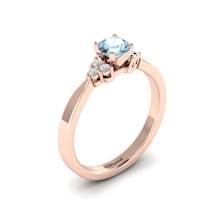 Rose Gold Brilliant Cut Aquamarine Engagement Ring Jasmine