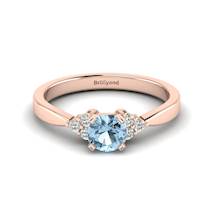 Rose Gold Brilliant Cut Aquamarine Engagement Ring Jasmine
