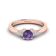 Rose Gold Brilliant Cut Amethyst Engagement Ring Jasmine