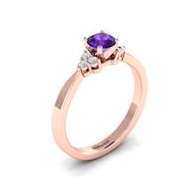 Rose Gold Brilliant Cut Amethyst Engagement Ring Jasmine