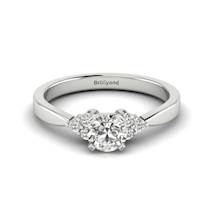 White Gold Brilliant Cut White Sapphire Engagement Ring Jasmine