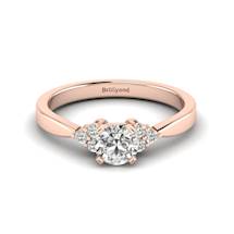 Rose Gold Brilliant Cut White Sapphire Engagement Ring Jasmine