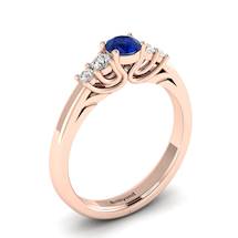 Claddagh Blue Sapphire Engagement Ring in Rose Gold