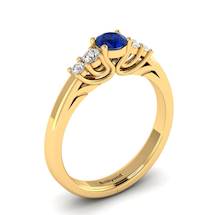 Claddagh Blue Sapphire Engagement Ring in Yellow Gold