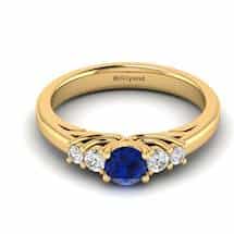 Claddagh Blue Sapphire Engagement Ring in Yellow Gold
