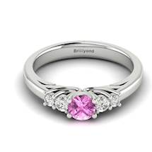 Claddagh Pink Sapphire Engagement Ring in White Gold
