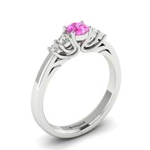 Claddagh Pink Sapphire Engagement Ring in White Gold