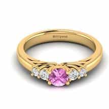 Claddagh Pink Sapphire Engagement Ring in Yellow Gold
