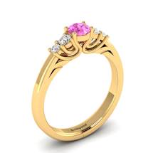 Claddagh Pink Sapphire Engagement Ring in Yellow Gold