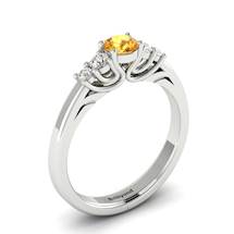 Claddagh Yellow Sapphire Engagement Ring in White Gold