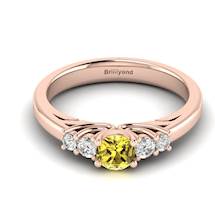 Claddagh Yellow Sapphire Engagement Ring in Rose Gold
