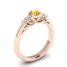 Claddagh Yellow Sapphire Engagement Ring in Rose Gold