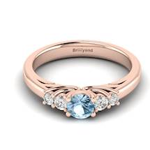 Claddagh Aquamarine Engagement Ring in Rose Gold
