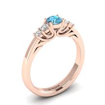 Claddagh Aquamarine Engagement Ring in Rose Gold