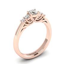 Claddagh White Sapphire Engagement Ring in Rose Gold