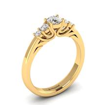 Claddagh White Sapphire Engagement Ring in Yellow Gold