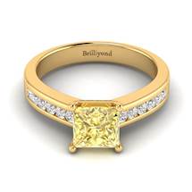 Yellow Sapphire Yellow Gold Princess Cut Engagement Ring Pharos