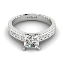 Diamond White Gold Princess Cut Engagement Ring Pharos