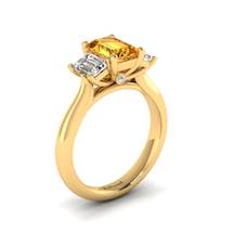 Yellow Sapphire Yellow Gold Emerald Cut Engagement Ring Blanche