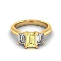 Yellow Sapphire Yellow Gold Emerald Cut Engagement Ring Blanche
