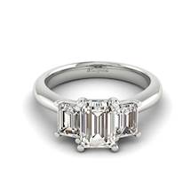 Diamond White Gold Emerald Cut Engagement Ring Blanche
