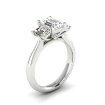 White Sapphire White Gold Emerald Cut Engagement Ring Blanche