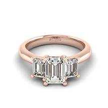 White Sapphire Rose Gold Emerald Cut Engagement Ring Blanche
