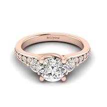 Diamond Rose Gold Three Stone Engagement Ring Sorento