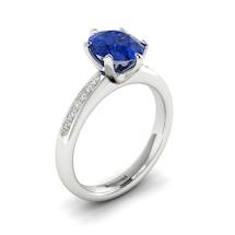 Blue Sapphire White Gold Oval Engagement Ring Nymph