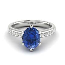 Blue Sapphire White Gold Oval Engagement Ring Nymph