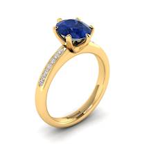 Blue Sapphire Yellow Gold Oval Engagement Ring Nymph