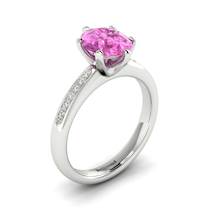 Pink Sapphire White Gold Oval Engagement Ring Nymph